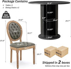SoarFlash Kitchen Table and Chairs for 2, 31.5" Dining Table Set for 2 with Upholstered Chairs, 3 Piece Kitchen Table Set with Storage Shelf for Small Space, Apartment