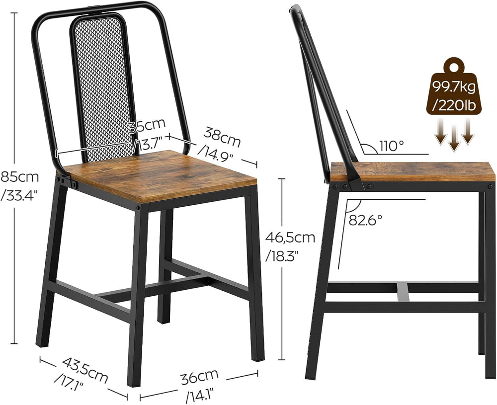 YATINEY Dining Chairs Set of 4, Farmhouse Kitchen Room Chairs, Rustic | Indus...