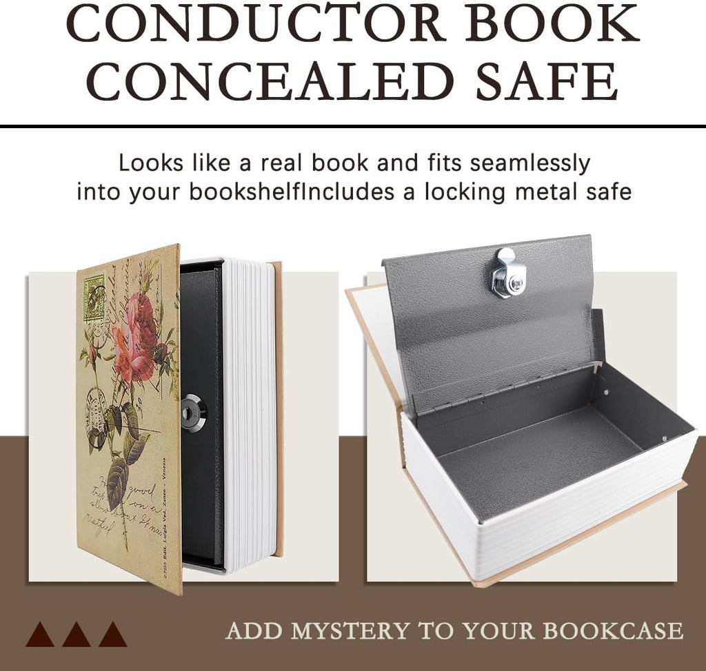 Book Safe with Keys,Fake Dictionary Book Safe Secret Book Shaped Storage Box Security Book Case Diversion Book Safe Book Hidden Container for Jewelry Document