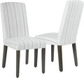 HomePop Parsons Classic Dining Chairs, Pack of 2, Dove Grey Stripe