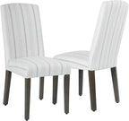 HomePop Parsons Classic Dining Chairs, Pack of 2, Dove Grey Stripe