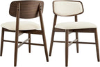 CHITA Wooden Dining Chairs Set of 2, Mid Century Modern Dining Room Chair, Natural Solid Wood Frame Kitchen Chairs, for Dining Room, Kitchen, Living Room (Upholstered Seat, Walnut)