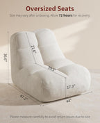 Relefree Giant Bean Bag Chair for Adults, High-Back Memory Foam Bean Bag, Comfy Boneless Chair, Lounge Chair for Bedroom, Living Room, Gaming, Reading Nook