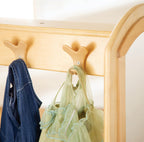 Guidecraft EdQ Dress-up Storage with Bins Natural: Kids Dress Up Rack with Mirror, Shoe Storage Shelf, and Cubbies for Costume and Pretend Play | Toddler Closet, Montessori Wood Bedroom Furniture