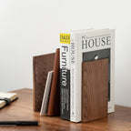 Muso Wood Handmade Walnut Book Ends, Non-Skid Bookends for Shelves, Large Sturdy Book Ends for Heavy Books, Decorative Book Shelf (3 Pairs)