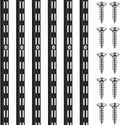 6 Pcs Dual Track Upright Wall Shelving System Heavy Duty Support System Twin Slot Shelf Rail Shelf Standards for Pantries Linen Closets Laundry Rooms(Black,25 Inch)