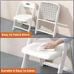 Giggle & Play Kids Folding Chair, 2 Pack - Toddler Beach & Camping Chair | Portable Folding Chairs for Kids & Toddlers, Lightweight for Beach, Camping & Sturdy Backrest, Easy Fold - White