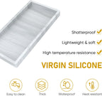 Silicone Bathroom Tray,Shatterproof Silicone Tray for Bathroom Counter,Small Vanity Tray for Bathroom Soap Dispenser Tray Toilet Tank-7.8 * 3.9in