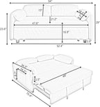 ERYE 3 in 1 Loveseat Sofa Convertible Sleeper Sofabed,Functional Recliner Daybed Love Seat Sofa&Couch W/Pull Out Couch Bed, Reclining Backrest and Pillows Armrests for Office Apartment RV Living Room