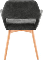 Mid Century Modern Dining Chairs Set of 4 & 2 & 6 Comfy Accent Chair Upholstered Fabric Kitchen Dining Living Room Chairs for Bedrooms Waiting Room Home Arm Desk Chair No Wheels (Charcoal, 4)