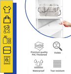 2 Packs Over The Door Organizer - 6-Shelf Hanging Storage Organizer with Clear Plastic Pockets - Large Capacity Pantry Storage Shelf for Bathroom, Bedroom, Nursery (White)