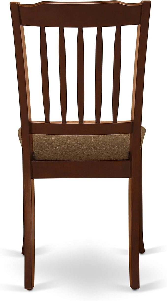 East West Furniture NODA5-MAH-C 5 Piece Dining Table Set for 4 Includes a Rectangle Kitchen Table with Butterfly Leaf and 4 Linen Fabric Kitchen Dining Chairs, 32x54 Inch, Mahogany