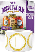Canning Labels Dissolvable Stickers for Mason Jars and More (2" Round 200/roll) Canning Supplies Washes Off in Seconds Like Magic - Jar Labels Homemade Jam, Jelly, and More (Gold)