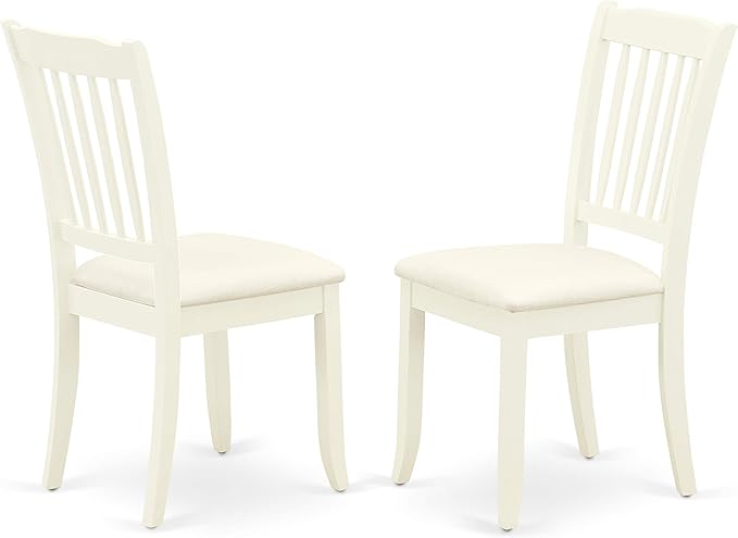 East West Furniture LGDA5-LWH-C 5 Piece Dining Room Table Set Includes a Rectangle Kitchen Table with Butterfly Leaf and 4 Linen Fabric Upholstered Dining Chairs, 42x84 Inch, Linen White