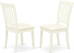 East West Furniture LGDA7-LWH-C 7 Piece Modern Dining Table Set Consist of a Rectangle Wooden Table with Butterfly Leaf and 6 Linen Fabric Dining Room Chairs, 42x84 Inch, Linen White