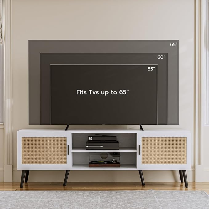 TV Stand for TVs up to 65'', Mid Century Modern Entertainment Center ...