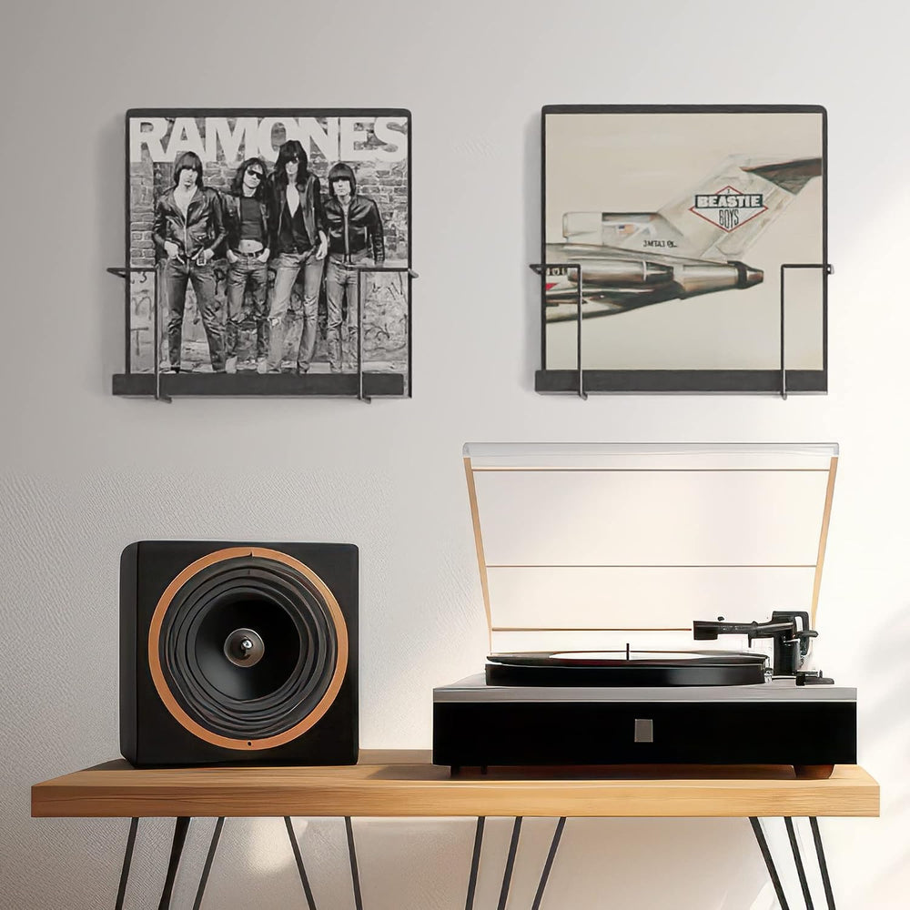 Vinyl Record Storage Wall Mount Display Shelf - Matte Black 2-Pack | Premium ...