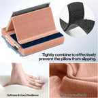 KDD Tablet Pillow Stand, Multi-Angle Viewing Ipad Holder for Lap, Bed and Desk, Foldable Soft Pad Dock with Stylus Mount Compatible with Ipad Pro 12.9, 10.5, 11, Air, Mini, Phones, Books, E-Reader