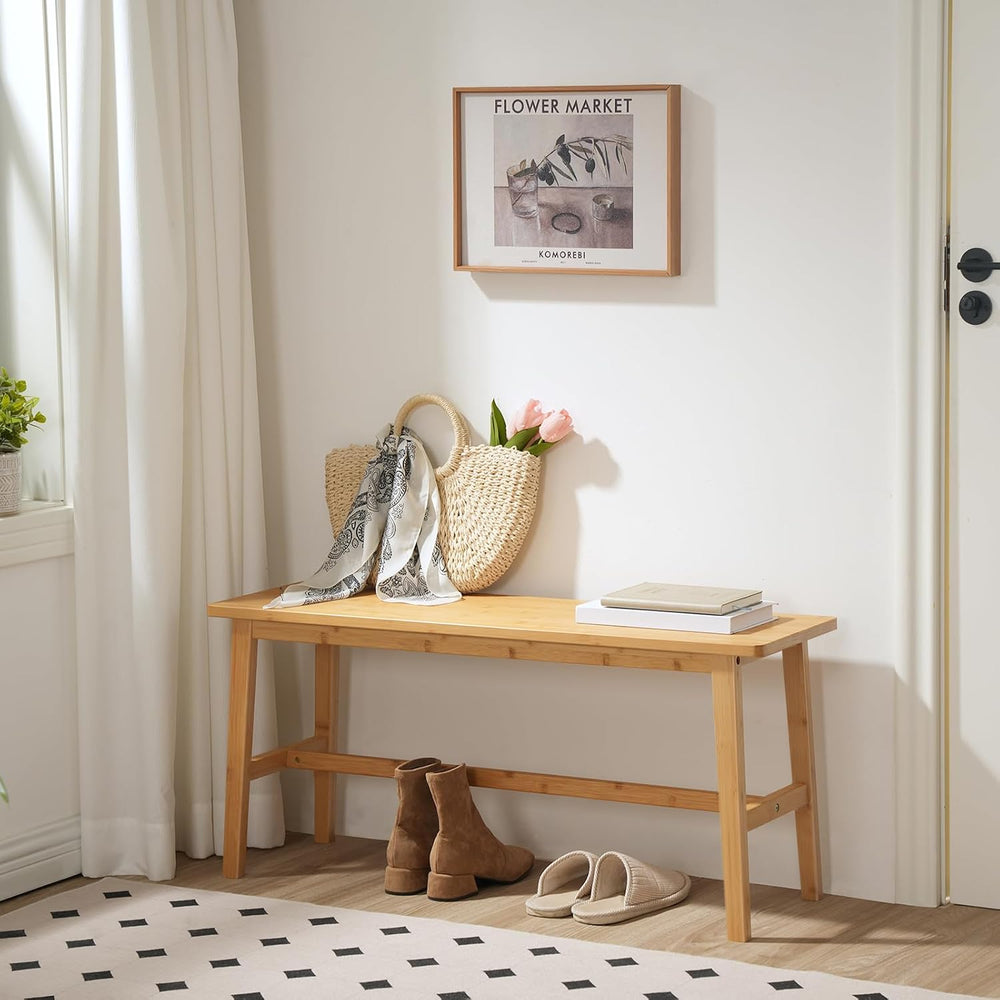 HOOBRO 39.3'' Bamboo Dining Bench, Farmhouse Table Bench, Kitchen &am...