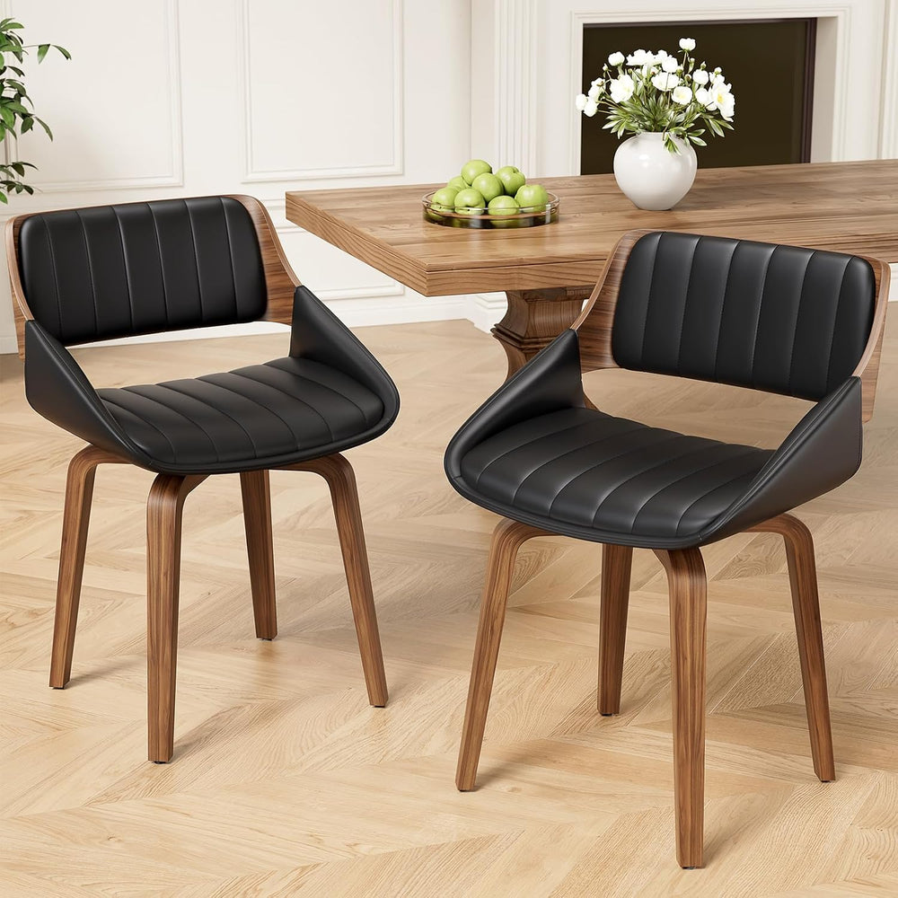 REONEY 360° Swivel Dining Chairs Set of 4, Mid-Century Modern Kitchen Chair