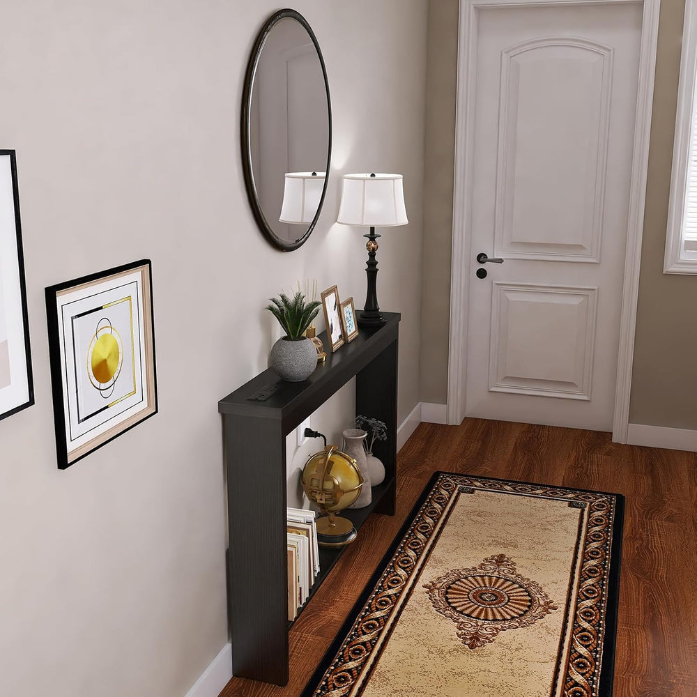 ZGREN Narrow Sofa Table with Outlet, USB Ports and Charging Station - Skinny ...