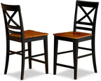 East West Furniture DOQU5-BCH-W 5 Piece Modern Dining Table Set Includes a Rectangle Wooden Table with Butterfly Leaf and 4 Kitchen Dining Chairs, 42x78 Inch, Black & Cherry