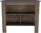 TUHOME Cala Kitchen Island with Storage and Seating, 35.4" Tall Workstation, 3 Open Shelves, Wide Tabletop, Four Sturdy Legs, Engineered Wood, Small Kitchen Island for Meal Prep