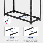 WORKPRO 5-Tier Steel Shelving Unit-Black, 35-3/10”W x 17-1/2”D x 72”H, Adjustable Storage Rack, Heavy Duty Shelf with MDF Board, 1650 lbs Load Capacity (Total) for Garage, Basement, Warehouse, Kitchen