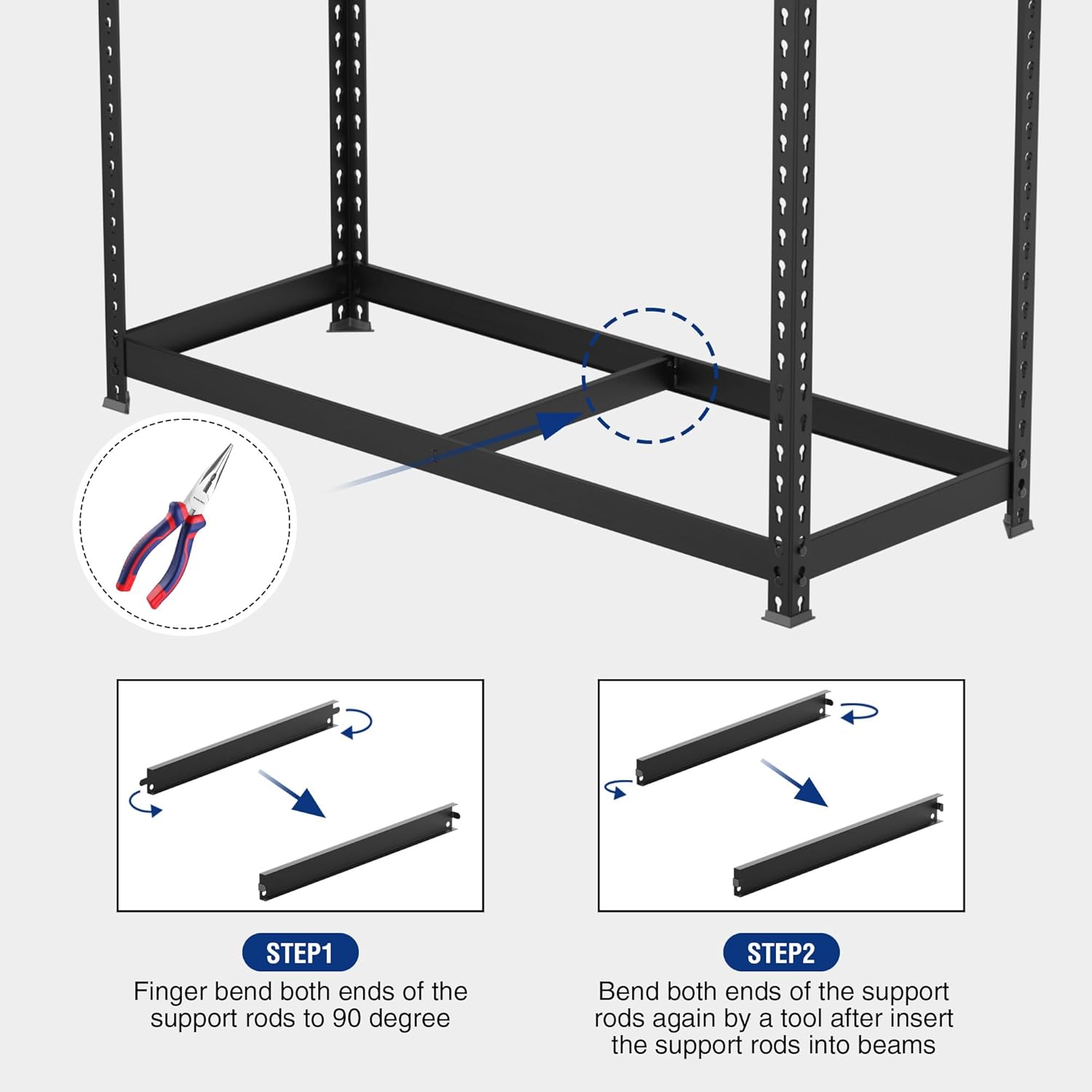 WORKPRO 5-Tier Steel Shelving Unit-Black, 35-3/10”W x 17-1/2”D x 72”H, Adjustable Storage Rack, Heavy Duty Shelf with MDF Board, 1650 lbs Load Capacity (Total) for Garage, Basement, Warehouse, Kitchen