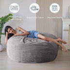 MAXYOYO Giant Bean Bag Chair Bed for Adults, Convertible Beanbag Folds from Lazy Chair to Floor Couch Bed, Large Floor Sofa Couch, Big Sofa Bed, High-Density Foam Filling, Machine Washable Cover