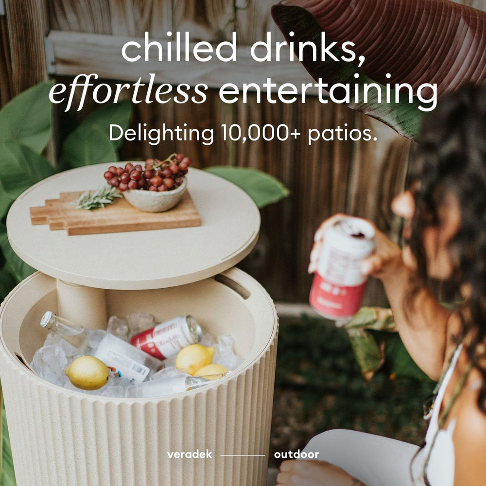 Veradek Cooler Side Table - Outdoor Cooler Table and Ice Chest | Features a S...