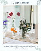 Bud Vases Set of 32 PCS, Small Flower Vases for Table Centerpieces, Mini Vases for Single Stem Flowers, Glass Vases for Centerpieces, Wedding & Home Decor, Clear