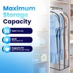 Handy Laundry Clear Garment Bags for Hanging Clothes, 50" Suit Bags with 10" Gusset, Heavy Duty Closet Storage Covers for Coats, Dresses, Shirts, Jackets, Dustproof & Breathable, 4 Pack