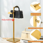 Two Tiers Handbag Display Stands - 2PCS Stainless Steels Purse Stand Holder Adjustable Height Purse Display for Retail Luxury Bag Organizer Home Store Boutique Retail Closet Gold Color