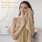 iMucci Bathroom Accessories Bathroom Sets with Shower Curtain, Bath Towel Set, Trash Can, Toilet Brush, Soap Dispenser, Bathroom Accessories Set Complete