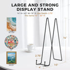 TR-LIFE 14 Inch Heavy Duty Plate Stand (4 Pack) - Metal Display Easel for Large Plates, Platters, Picture Frames, Signs, and Posters