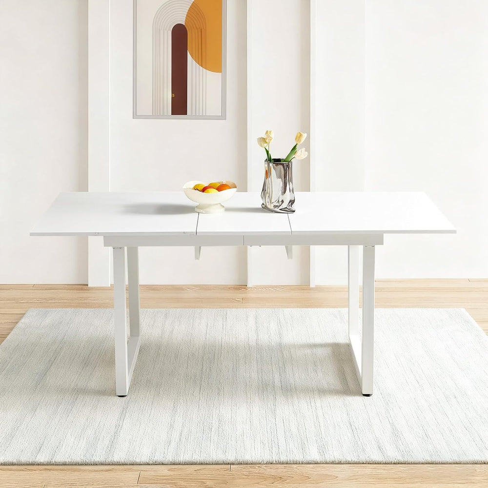Extendable Dining Table for 4-6 People,70.86''Modern Space-Saving Kit...