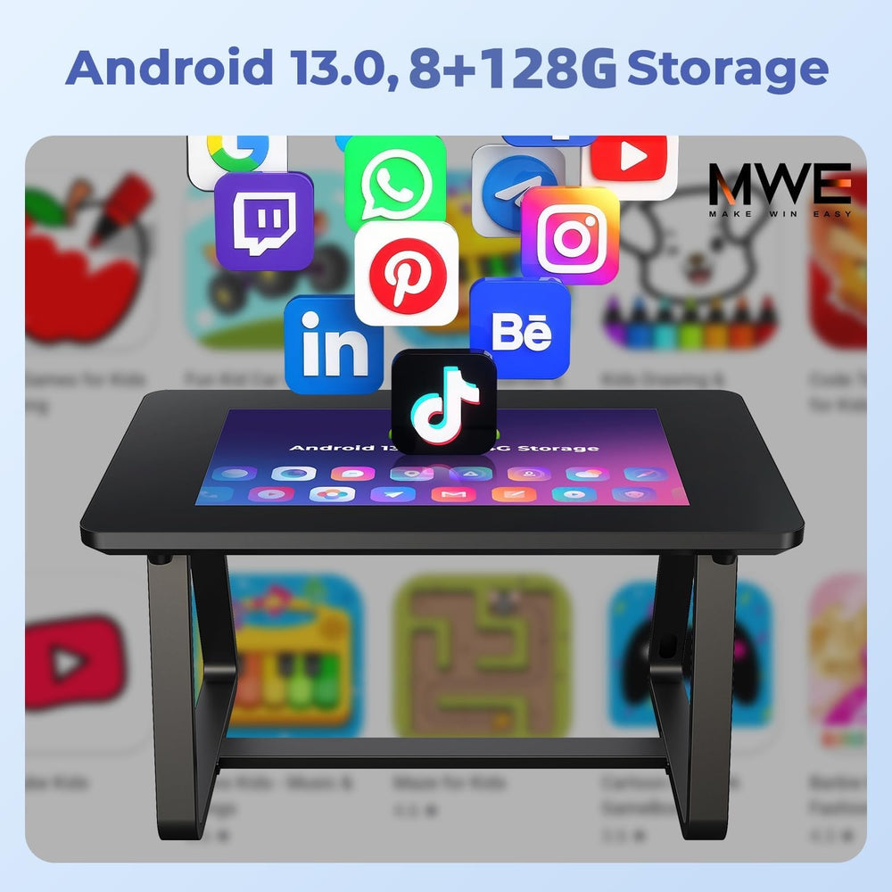 MWE 32 Inch Game Table, Multifunctional Touchscreen Table, Detachable Interac...