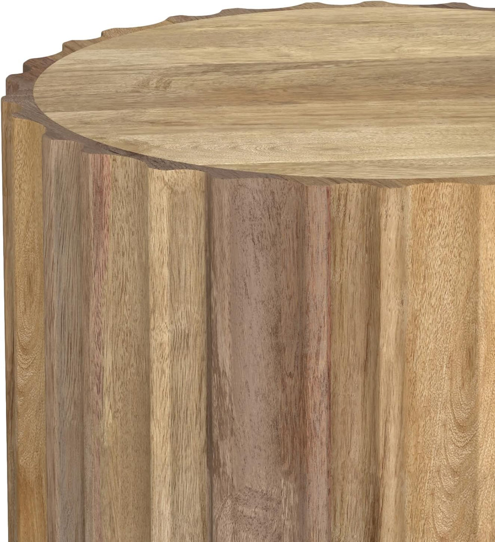 SIMPLIHOME Rolf Side Table - 16 inch Wide Solid Mango Wood End Table in Natur...