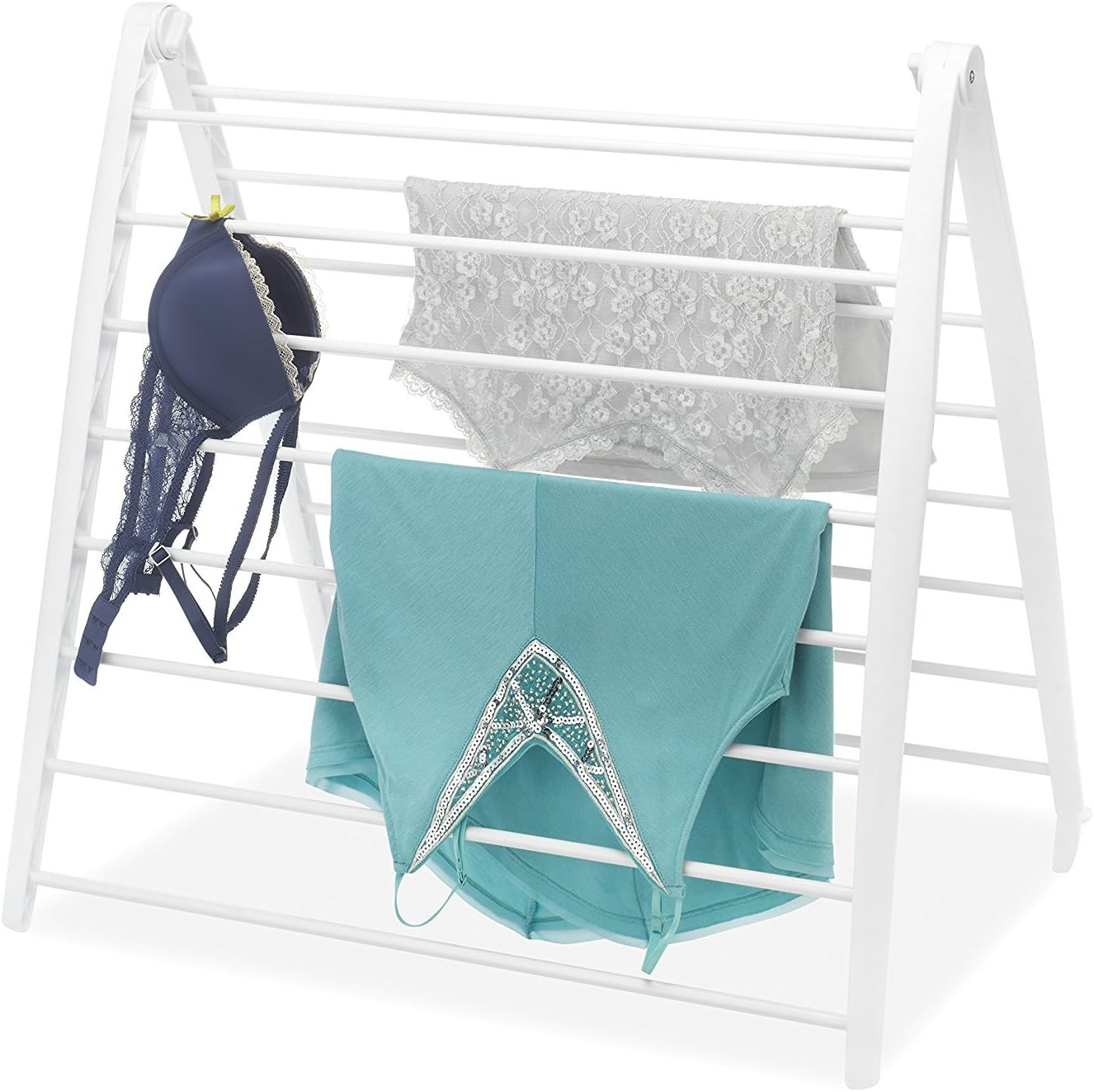 Whitmor Spacemaker Folding Drying Rack, Freestanding Indoor Clothes Dryer, Space Saving Compact Design, 6"L x 26"W x 51.5"H, White
