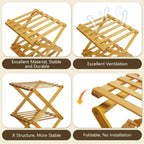 Bamboo Shoe Rack, Portable Folding Storage, No Installation, 5 Tier Stand | Free Standing, Space Saving Design, Easy To Move, Ideal For Entryway, Closet, Dorm