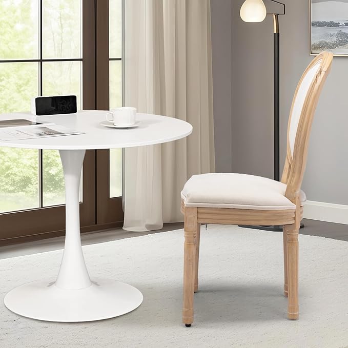 3-Piece 31.5" Round Dining Table Set for 2 with Upholstered Chairs – Spa...