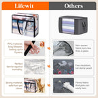 Lifewit 8 Pack Clear Clothes Storage Bags, 60L Plastic Blanket Storage Bag, Vinyl Foldable Moving Bags with Zipper, Closet Organizers and Storage Containers for Bedding, Duvet, Comforter