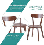 Walnut Solid Wood Louis Dining Chairs Set of 2 for Home Kitchen/Living Room/Apartment
