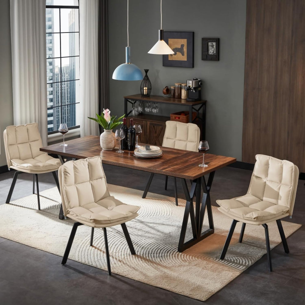 Susalt Swivel Dining Chairs Set of 4, Upholstered Dining Room Chairs, Leather...