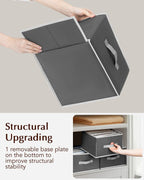 Clothes Organizers and Storage - Fabric Jeans Organizer with Handles, Foldable Drawer Dividers for Clothes, Closet Shelf Organizer for Shirts, Bra, Sweater, Scarf, 6 Pack, Dark Grey