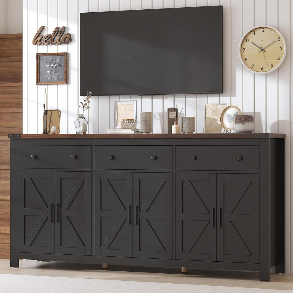 VVFLU 71" Large Sideboard Buffet Cabinet with Storage, Farmhouse Coffee ...