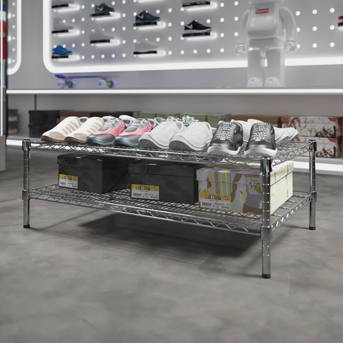 24" Deep x 42" Wide x 14" Height Wire Shelving Kit | 2-Tier | NSF Commercial Storage Rack Unit