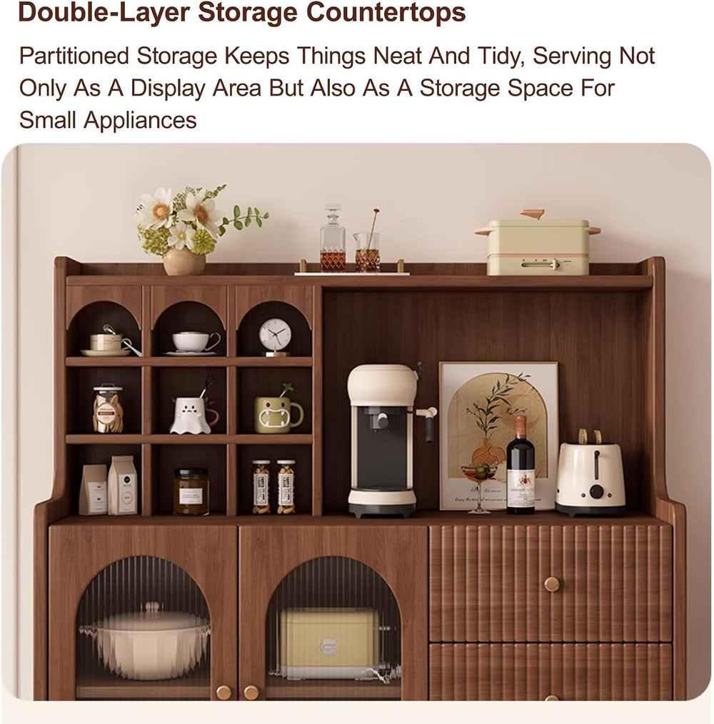 Pantry Storage Cabinet with Doors and Shelves, Food Pantry Cabinet, Farmhouse...