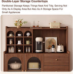 Pantry Storage Cabinet with Doors and Shelves, Food Pantry Cabinet, Farmhouse Coffee Bar Station with Doors and Shelves, for Dining Room, Living Room(Black,135x60cm/53.1x23.6in)